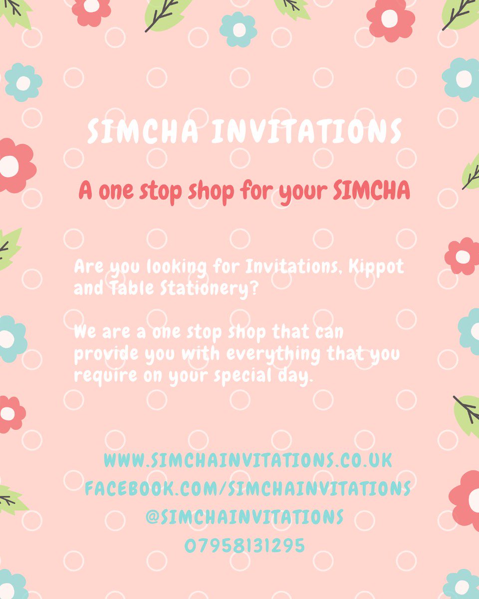 SimchaInvitati1's tweet image. At Simcha Invitations, we can help you with #INVITATIONS #TABLESTATIONERY &amp;amp; #KIPPOT. Get in contact now for a free 1-2-1 appointment. 

All the latest ranges and more choice to choose from than ever!