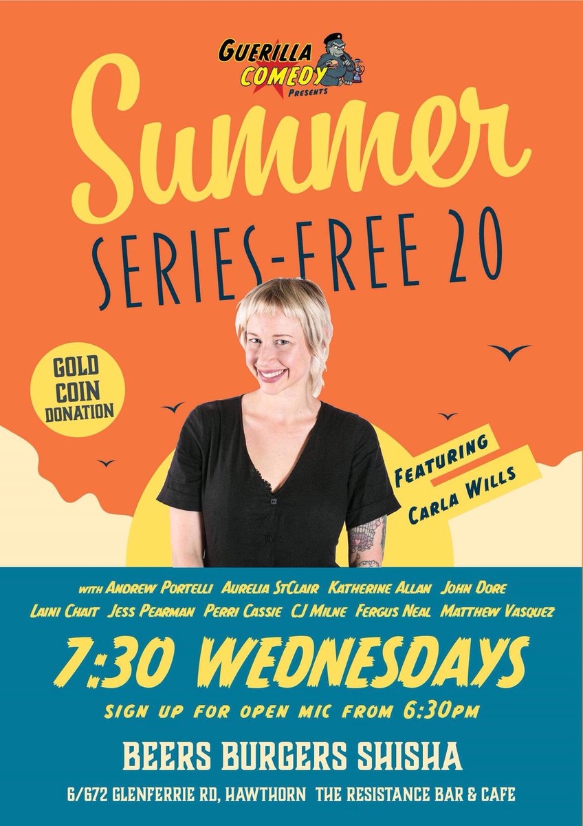 PjSharpy's tweet image. Summer Series Free 20 #11 is here! It’s our second last show and we can’t wait to get it on!
$6 beer, $9 burgers and  Shisha. 
Wednesday 7.30 + open mic. It’s festival time so let’s get festive! @micomfestival