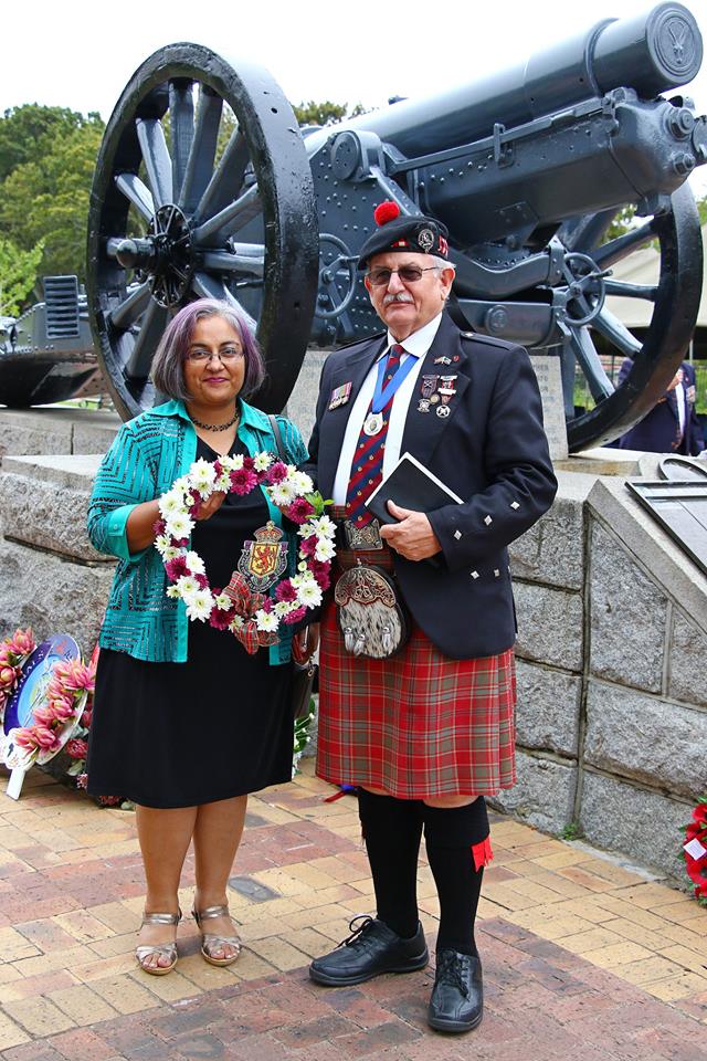 CapeTownCallies's tweet photo. Chief Stuart Munro and Lady President Jacinta represented the Callies at the Annual Gunners Memorial yesterday. They laid a wreath on behalf of the Society, a fitting tribute. https://t.co/tr8CSdKTe6