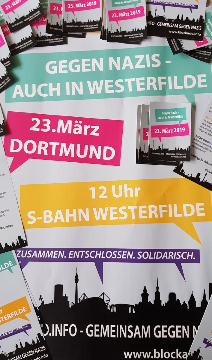 Gegen Nazis-auch in Dortmund-Westerfilde. Am Samstag, 23.März um 12 Uhr S-Bahn DO-Westerfilde. Wir freuen uns auf euch! #NoNazisDo #NoNazis #Do2303