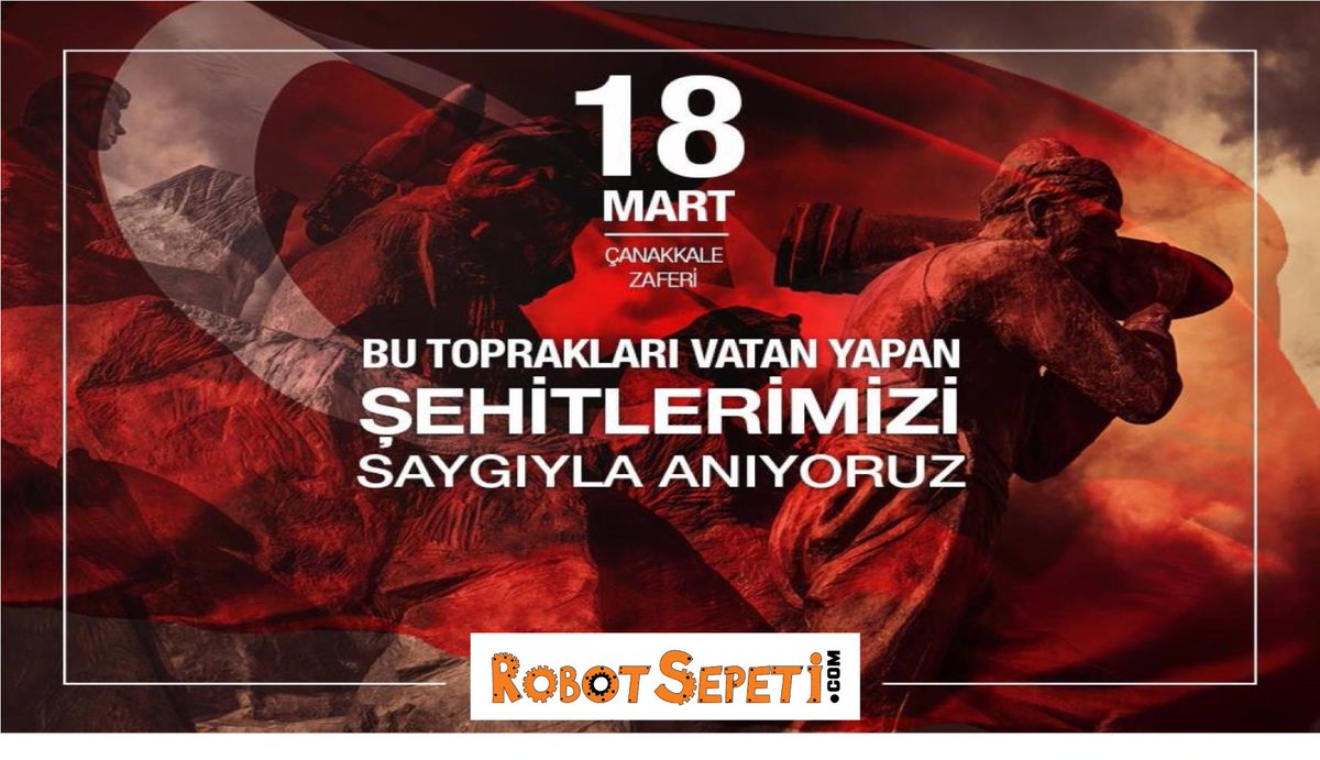 robotsepeti's tweet image. 18 Mart Çanakkale Zaferi
Bu toprakları vatan yapan şehitlerimizi saygıyla anıyoruz...

#18martçanakkalezaferi #çanakkalegeçilmez #robotsepeti