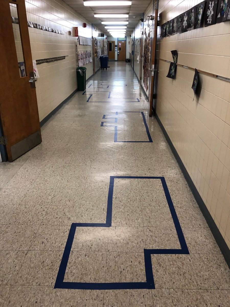 SJGPride's tweet photo. We transform every available space into learning space.  Our 4th grade teachers are transforming our hallway into our hub for area and perimeter exploration. Great job! #peqpantherpride ⁦@PrincipalReiner⁩ ⁦@misstrattou4⁩ Ms. Luterzo Ms. Westdyk https://t.co/CNiTqILEw2