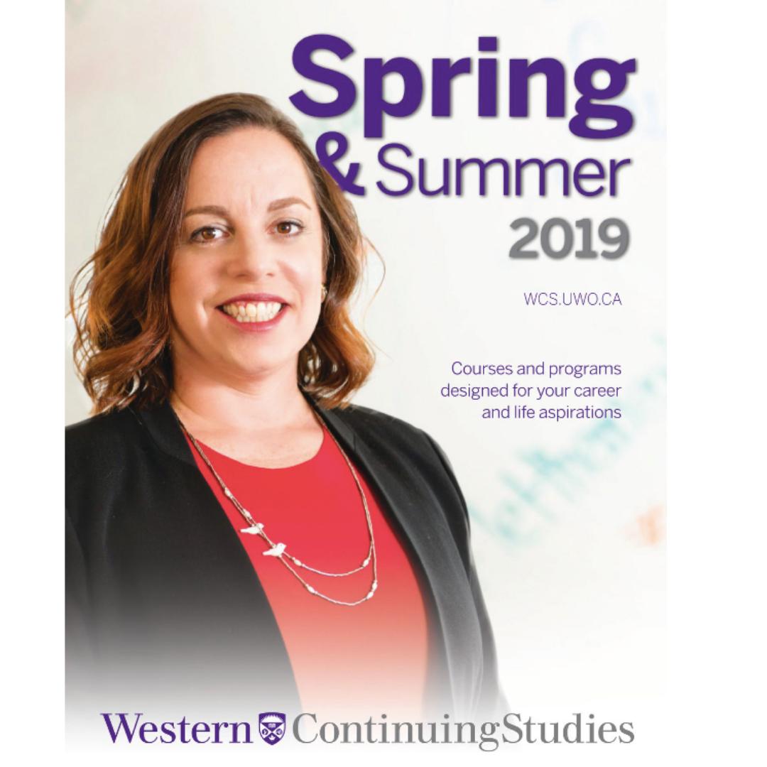 Foundery_DM's tweet photo. Kim Atkinson has been featured on the cover of the @westernuCS Spring & Summer 2019 course calendar! Read her feature on why she decided to pursue continuing studies at #WesternU. #KeepLearning #WesternuCS - https://t.co/se1Lr2r9n3 https://t.co/MtTxympSIB