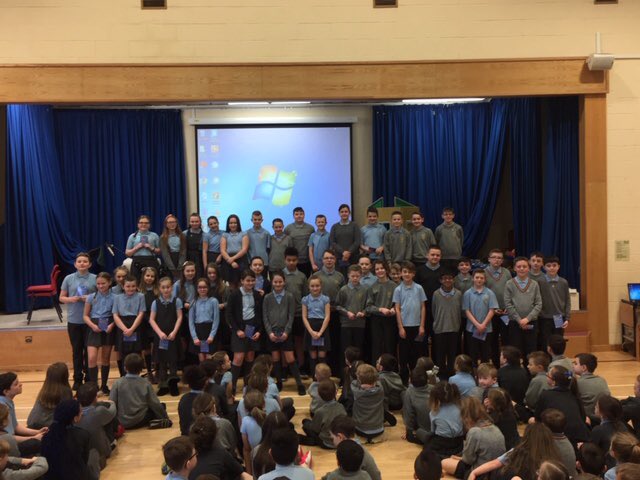 Jean5724's tweet photo. #Wow a huge @alzscot West Dunbartonshire #ShoutOut to P7 pupils from St Stephens primary school at @WDCouncil they are now Dementia Friends. @fiona_kane1 
The pupils have all pledged to go home and tell at least one person in their family the 5 key messages about dementia. https://t.co/53kP2RI32C