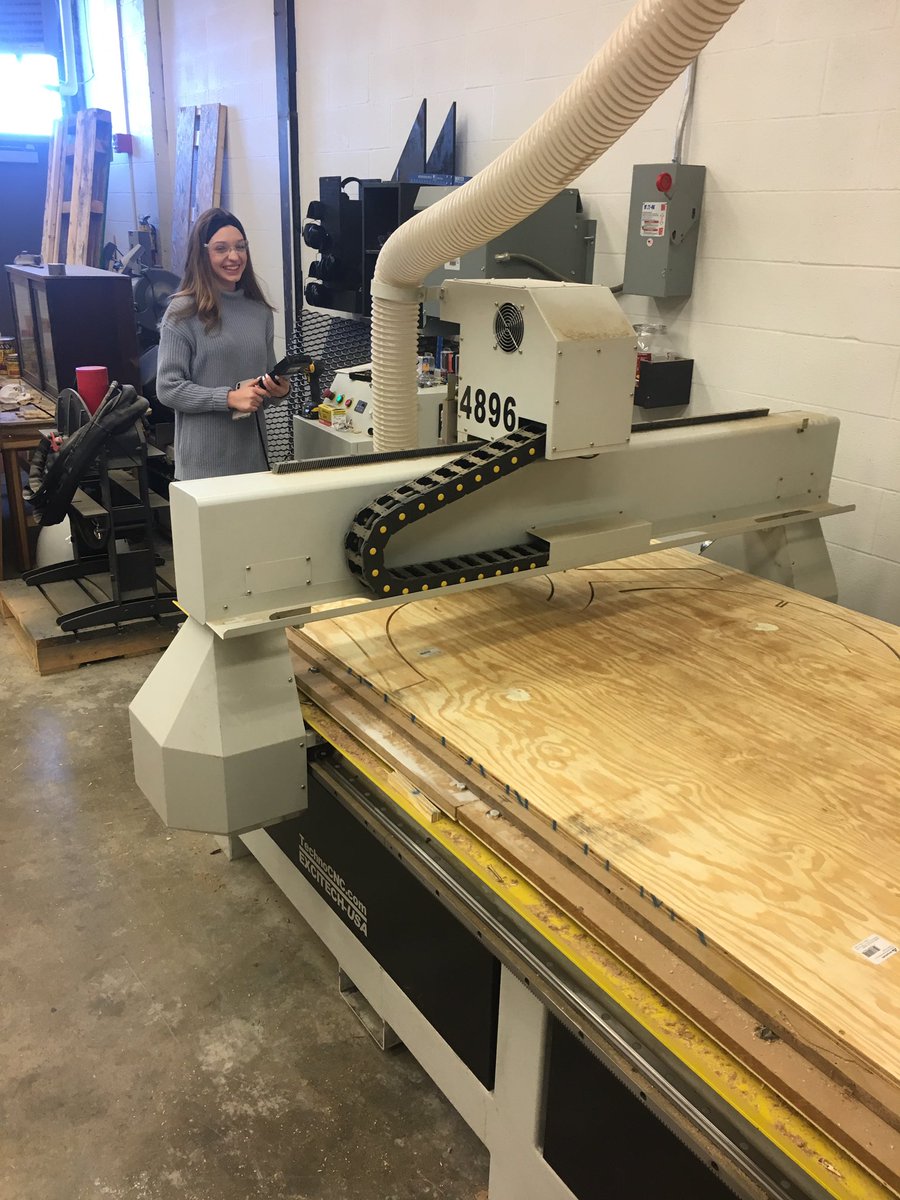 FabLabMECHS's tweet photo. cont: From an idea to Inventor-prototype on cardboard/birch sheeting final product student furniture on cnc. @KenChaffin @MsRobSTEM  o_young https://t.co/0jYAUiS7kW
