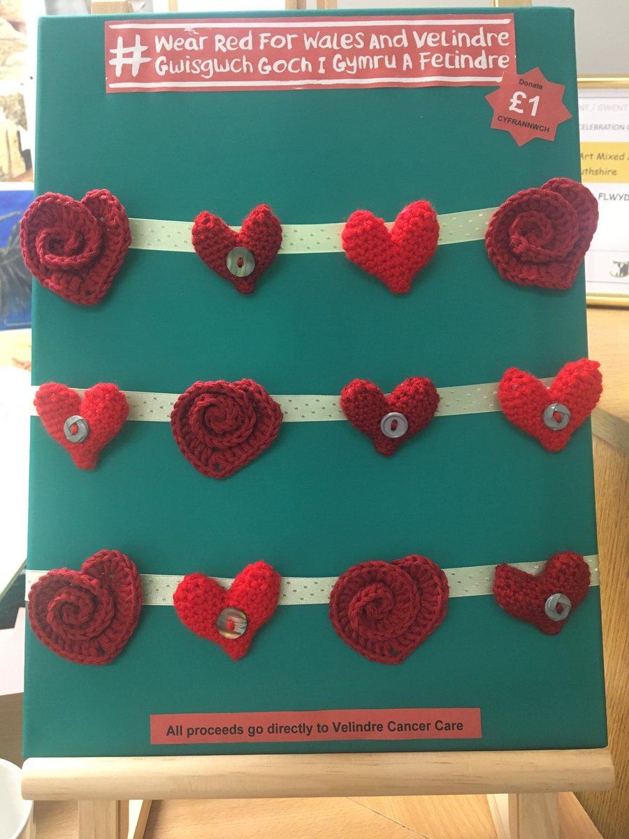 A big THANK YOU to all who supported #DragonWallWalkers sale of crocheted hearts #WearRedForWalesandVelindre at #Abergavenny Adult Community Learning Centre. We made a fantastic £72 to support @Velindre and the fantastic work they do, keep an eye out for what's next!! @JemJones07