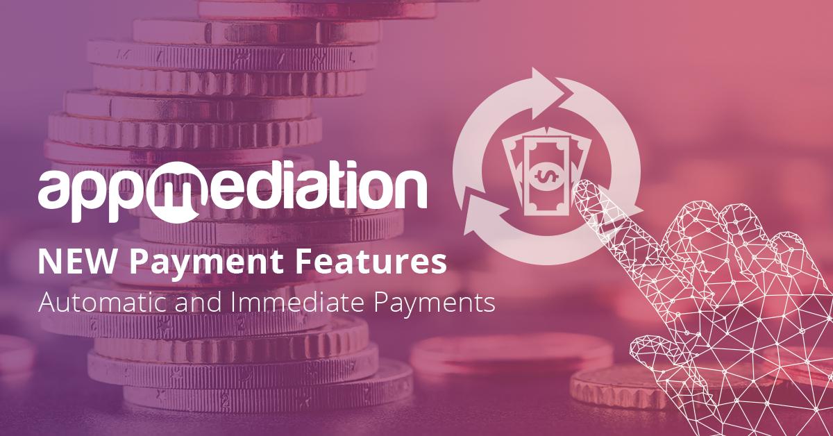 tryappmediation's tweet photo. With automatic payments, we’ve removed any manual work and made the process super simple. You now also have the possibility to request immediate payments and receive money straight away! 🔜💲
More here  👉 https://t.co/T0VFST4jqx 
#appmediation #appmonetization #payments #net30 https://t.co/GlIID4km6j