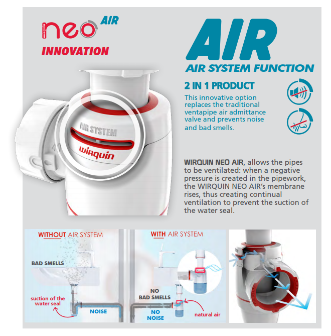 WirquinLtd's tweet photo. Tired of odor and noise in your bathroom? Try the new #Wirquin innovation: The Neo air, guaranteed zero leak, bottle trap 🚫💦 #Neo #NeoAir #Plumbing #2in1#AirSystemFunction https://t.co/z8oZmcILVb