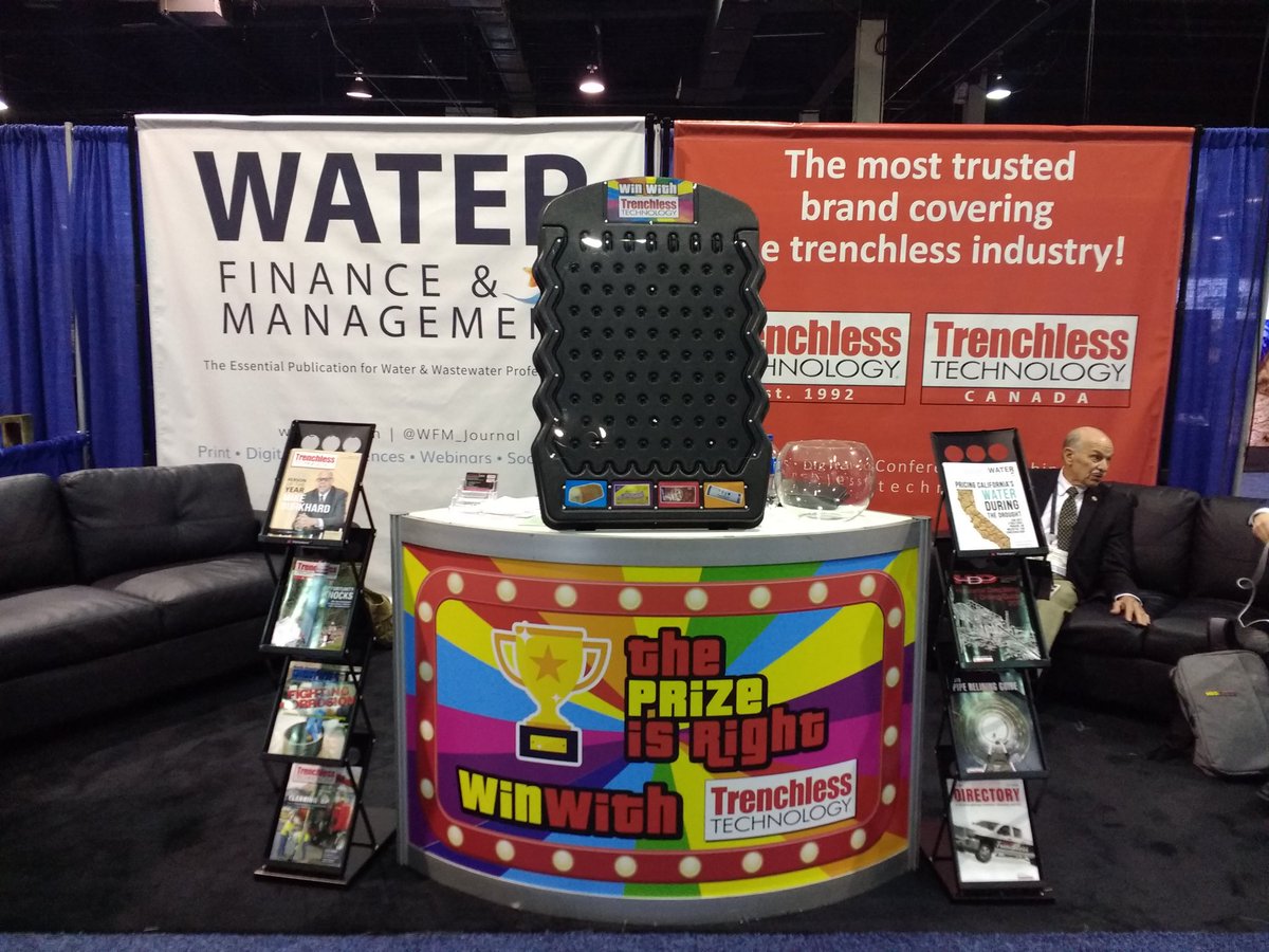 TrenchlessTech's tweet photo. We are ready for Day 1 at the 2019 @NoDigShow! Come see us at Booth #621 and play Plinko to win a prize! @BMIBernie couldn't wait for the doors to open and is already here! #NoDig2019 #NoDigShow2019 https://t.co/RO07dkargn