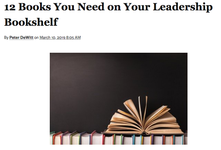 markaengstrom's tweet photo. Thanks to @PeterMDeWitt and @educationweek for this list of 12 books all ed leaders should consider reading! https://t.co/pxrC6lSRY5 #edleadership #edchat #isedchat #teacher #intled https://t.co/MEPIplx93W