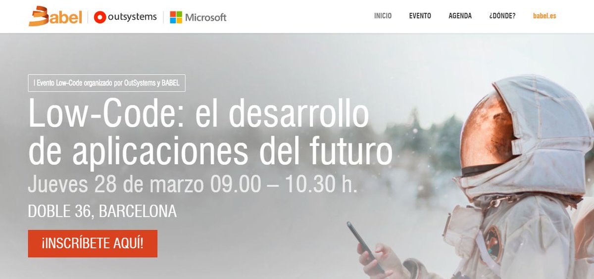 BABELgrupo's tweet photo. 🔴 La semana que viene en Barcelona (28/03: 09.00-10.30 h) ‼️
Low-Code: el desarrollo de aplicaciones del futuro 🚀
El I Evento Low-Code organizado por @BABELgrupo y @OutSystems en Barcelona
¿Te gustaría asistir? Haz clic en este enlace: https://t.co/Wjra0KMov7
#LowCodeEvent https://t.co/EprNI8osWK