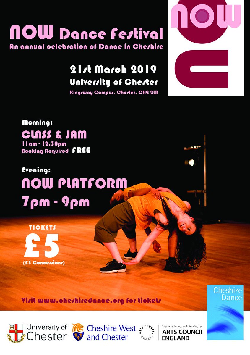 cheshiredance's tweet image. Have you got your tickets to the NOW Dance Festival 2019? Thursday at 7pm, Chester Uni Kingsway Campus @UCArts, only £5. Booking advised.
 
facebook.com/events/3865450…
@BestInCheshire @CheshireFM @standardchester @every_chester @CreativeChester