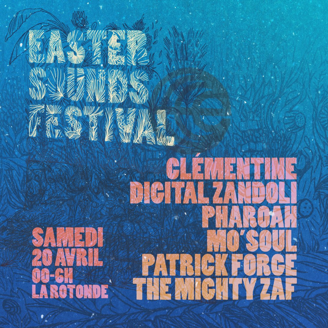 Easter Sounds Festival (@eastersounds) on Twitter photo 3 salles, 3 ambiances. Rendez-vous le samedi 20 avril à @larotondestal avec <a href="/clementinefr_/">Clémentine</a>, Digital Zandoli, Pharoah, Mo'Soul, <a href="/patrick_forge/">Patrick Forge</a> et <a href="/zafsmusic/">Zaf Zafsmusic</a> ☀️
Event: bit.ly/2TPhyD7
🎟 bit.ly/2ECY6j7 3 salles, 3 ambiances. Rendez-vous le samedi 20 avril à @larotondestal avec <a href="/clementinefr_/">Clémentine</a>, Digital Zandoli, Pharoah, Mo'Soul, <a href="/patrick_forge/">Patrick Forge</a> et <a href="/zafsmusic/">Zaf Zafsmusic</a> ☀️
Event: bit.ly/2TPhyD7
🎟 bit.ly/2ECY6j7