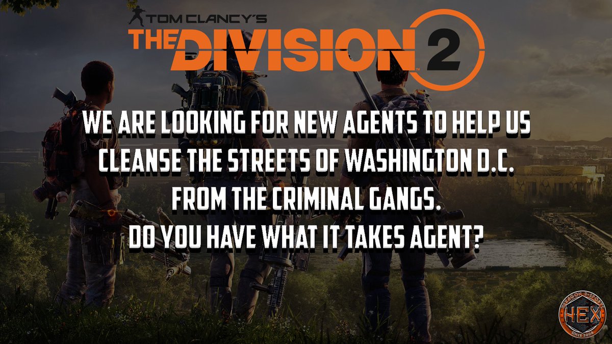 hexagon_nation's tweet photo. We want to recruit new agents to our organization. Send us a message that you are interested. Platform: @TheDivisionGame on PC #td2 #thedivision2 https://t.co/TXbSirUCx7