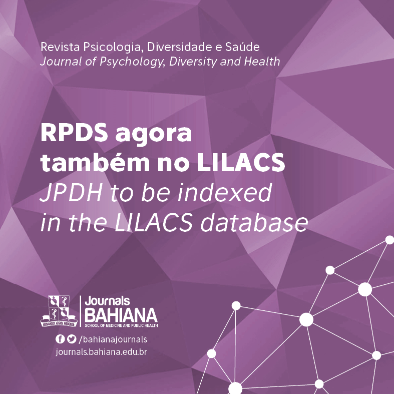 bahianajournals's tweet photo. A Revista Psicologia, Diversidade e Saúde (RPDS) foi selecionada para indexação na base de dados LILACS em 2019. https://t.co/VjJVbLB9IV
#BahianaJournals #CiênciaAoSeuAlcance #CiênciaAberta #LILACS #RedLILACS https://t.co/s5BYHlEUi2