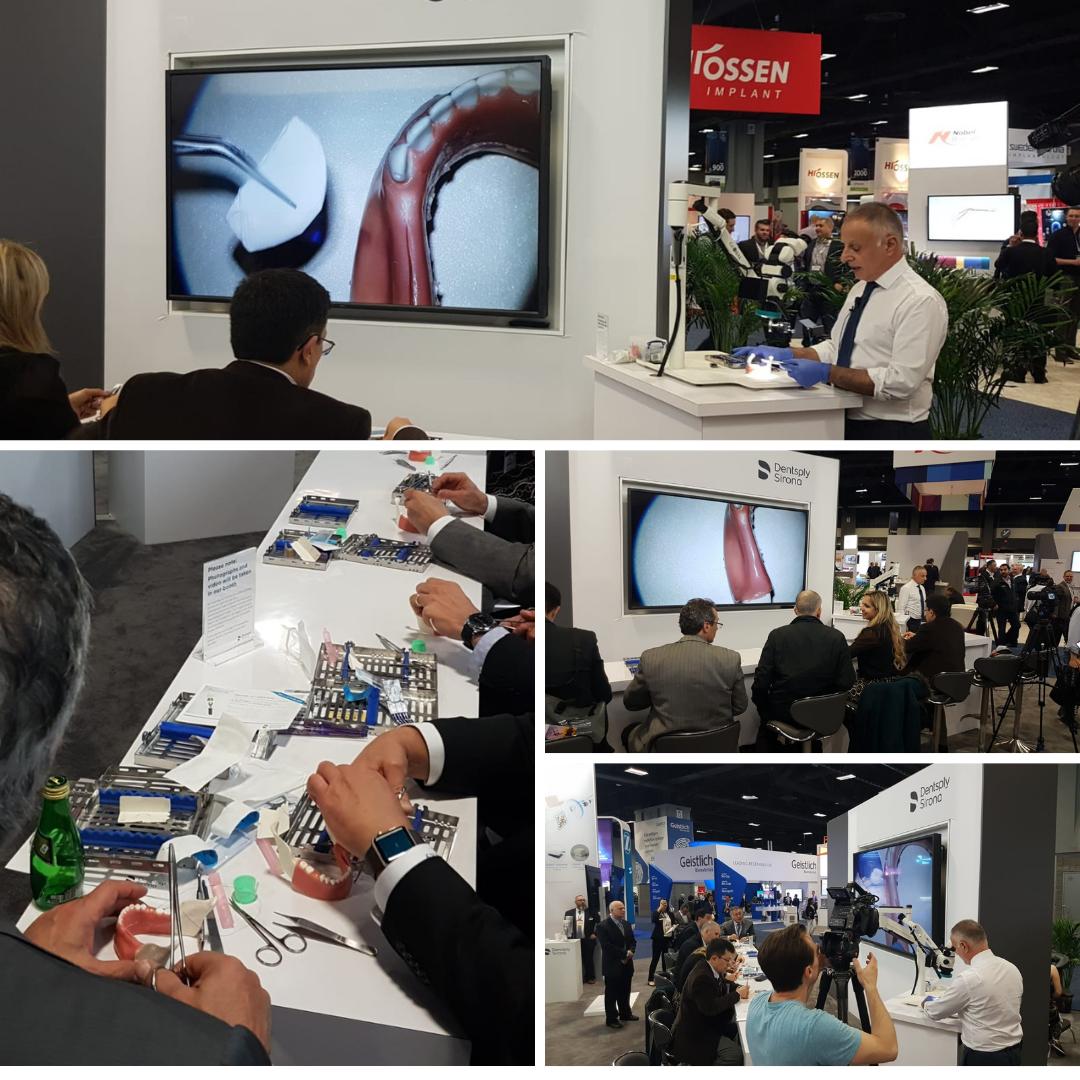 OssixDental's tweet photo. Clinicians experiencing OSSIX hands-on. Dr Yuval Zubery gave two sessions at #AO2019 at the Dentsply Sirona Implants booth, doing a deep dive in how to work with #OSSIX regenerative materials. #OSSIXtraining #GBR #GTR @yuvalzubery @dentsplysirona.implants @AcademyOsseo https://t.co/v8KMdOuv1b