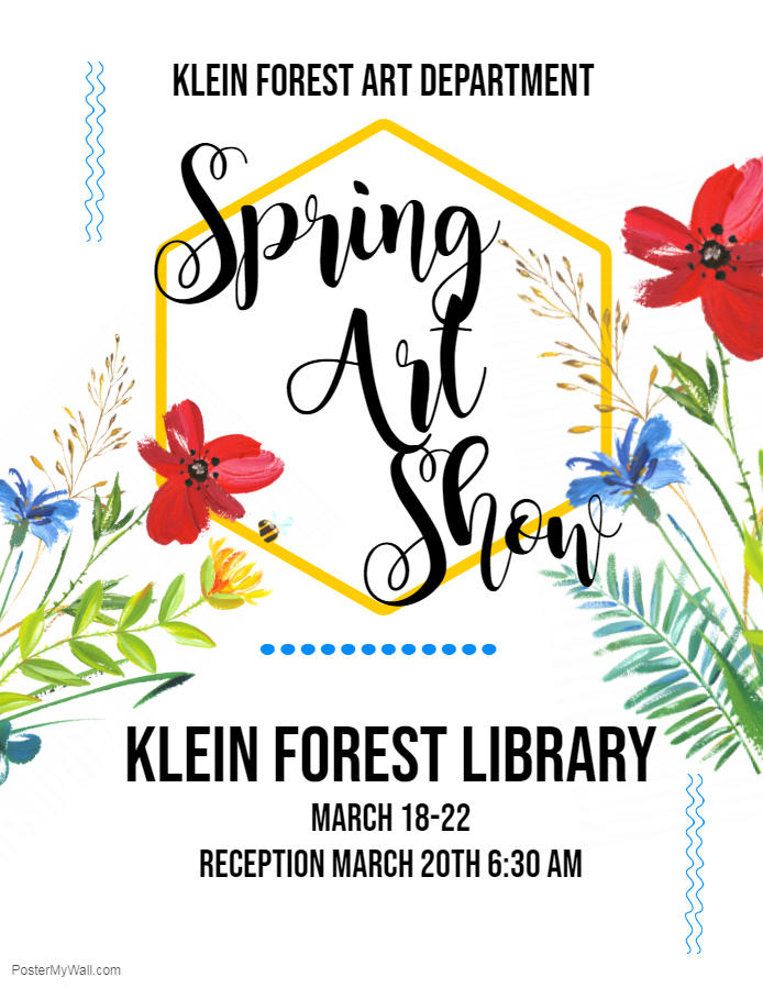kfbroadcast's tweet photo. Klein Forest Spring Art Show @KleinISD  @KleinISDBret @kfstudentmedia  @KleinForest @JLanceAlexander https://t.co/0rT4MllLMS