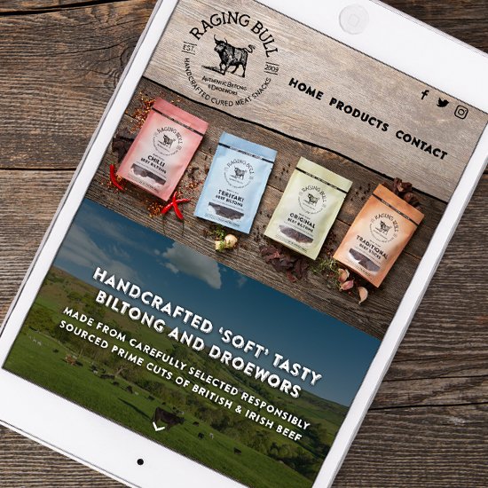 Good morning, time to continue our feature "a customer journey" feat @Ragingbullbilt following on from creating the brand identity and packaging design, the next stage was to build brand awareness. Starting off with the design and build of their website ragingbullbiltong.com