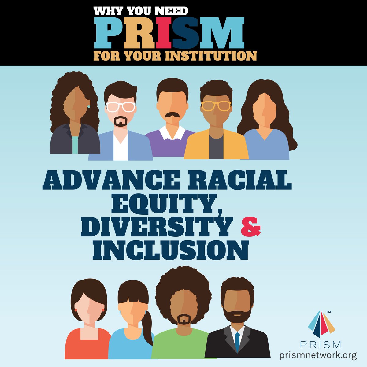 higheredprism's tweet photo. Prism is a one of a kind recruitment tool that can be used to racially diversify your campus workforce. Find out how to take the first step at https://t.co/dyQjfITGKj. #HigherEd #HigherEdHiring #PrismNetwork #SeeInColor #WorkInColor #EquityNow https://t.co/e0CPrk0dl5