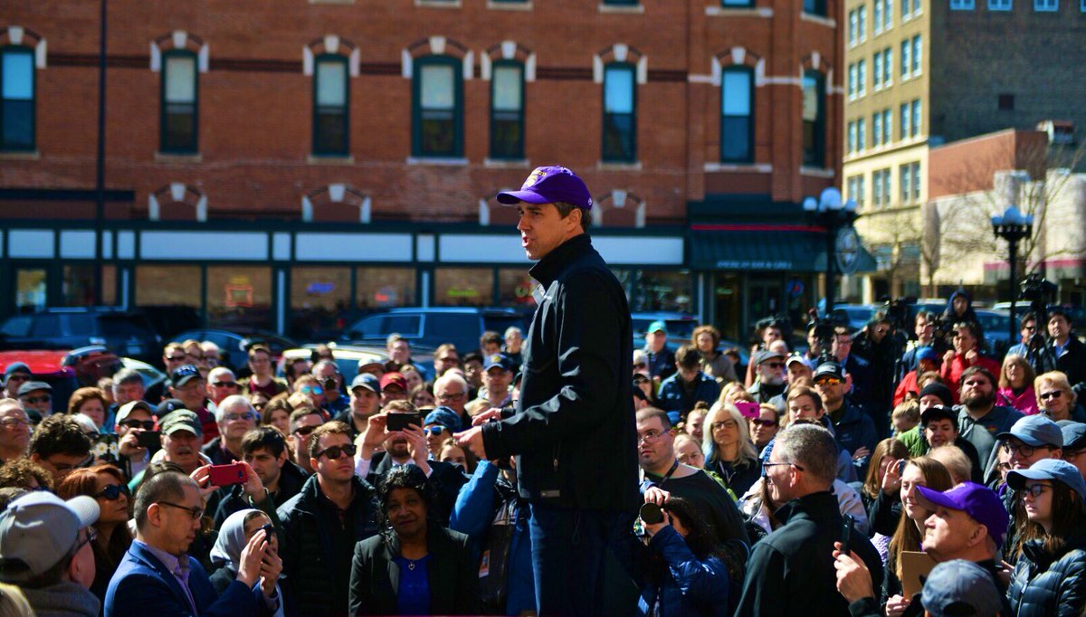 BetoORourke's tweet photo. This is a campaign of people. All people, no PACs. All people, no special interests. All people, no corporations. Very grateful to be running this race with you. https://t.co/yZ7x6GV2rX