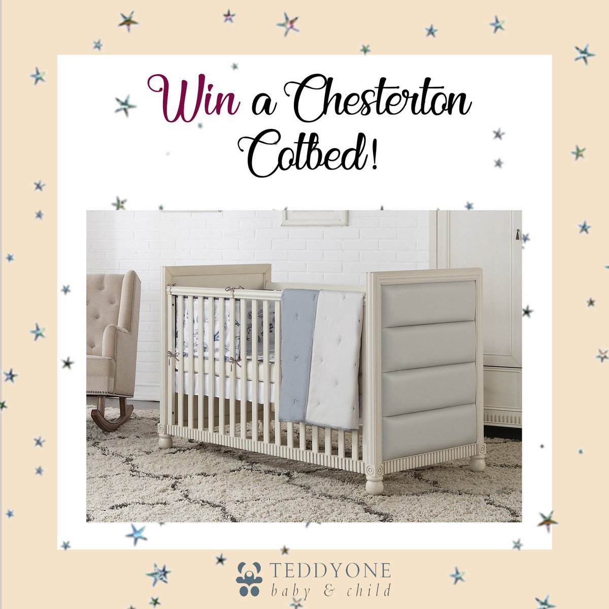 #Competition time: Follow and RT for your chance to #WIN a TeddyOne Chesterton Cotbed. #Competition ends at midnight on Tuesday 26th March 2019.