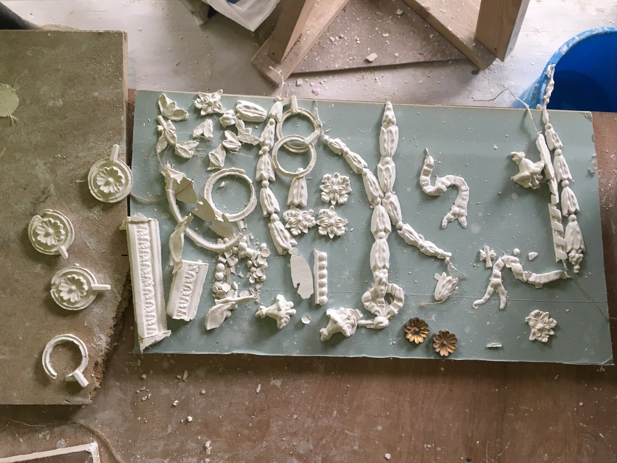 The Mansion at Sundridge Park features some of the most intricate plaster-work City &amp; Country has come across. Specialist craftsmen set up a workshop on site, where they cast moulds of existing plasterwork to re-create sections that were damaged or missing entirely.