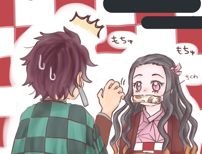 ちょこらさんがTwitterに投稿した竈門禰豆子(鬼滅の刃)のイラスト。