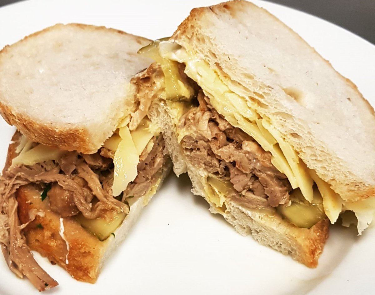 Sandwich of the week: Pulled pork with dijon mustard, cheddar &amp; dill pickle