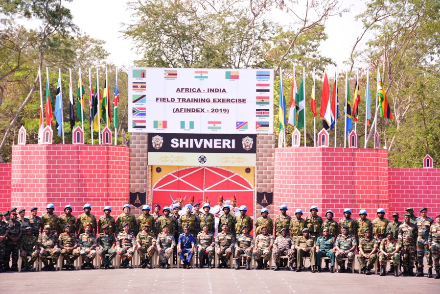 scribesoldier's tweet image. First Africa-India Field Training Exercise-2019 (#AFINDEX) innaugurated today at Aundh Military Station, Pune. Its scheduled from 18 March to 27 with contingents of 17 African Nations participating in this exercise. From India contingent of #MarathaLightInfantry is participating.