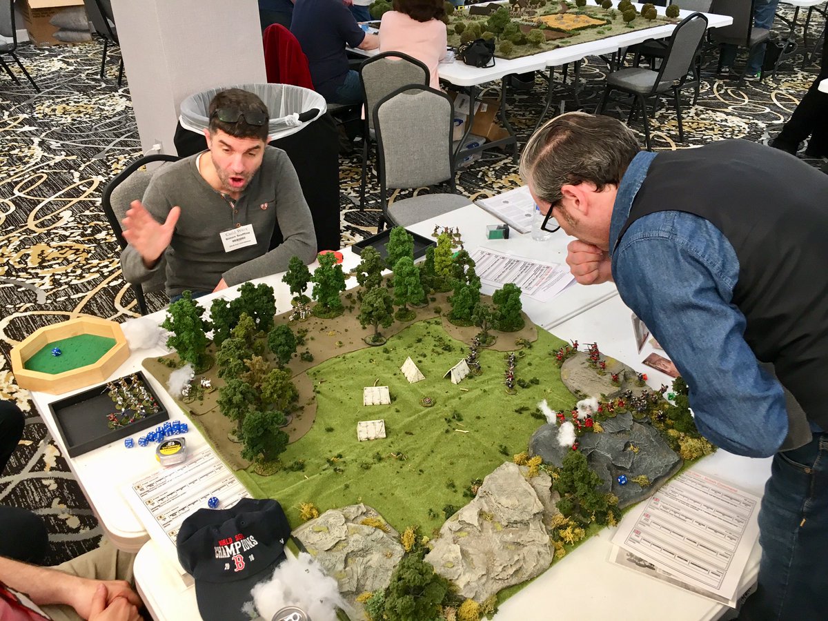 kimbervanry's tweet image. My first game from last Friday @HMGS_Inc Cold Wars 2019 with @CampaignGamesUS @FortsFrontiers Battles Jumonville Glen with @littlewarsblog #FrenchIndianWar
