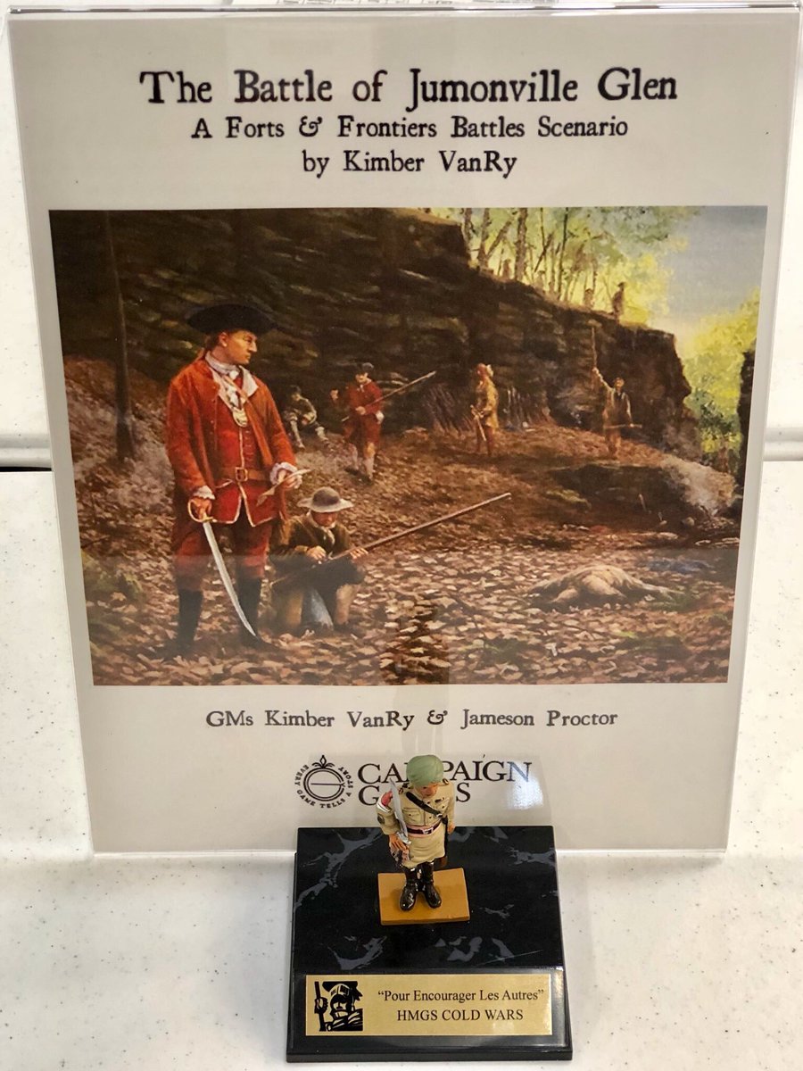 kimbervanry's tweet image. My first game from last Friday @HMGS_Inc Cold Wars 2019 with @CampaignGamesUS @FortsFrontiers Battles Jumonville Glen with @littlewarsblog #FrenchIndianWar