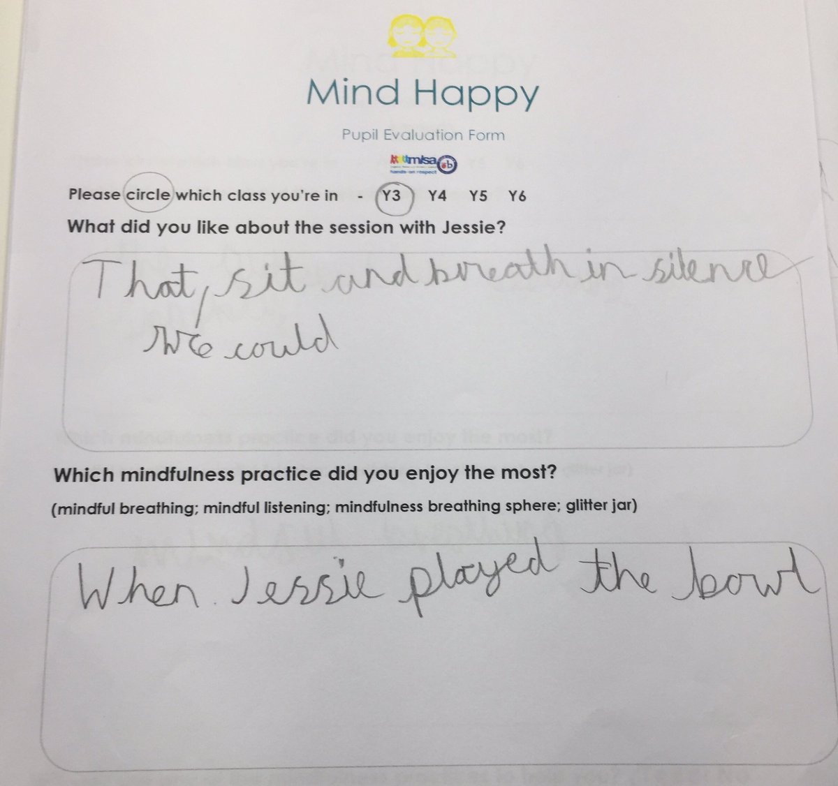 Fab feedback #mindfulness #mindfulnessinschools #wellbeingforchildren #mindhappy