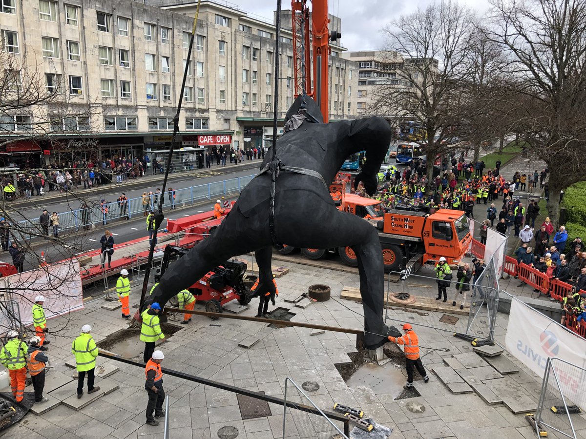 TRPlymouth's tweet image. After her journey across the Sound and through the city, Messenger has taken her place in front of the theatre. We think she looks amazing and hope you love her as much as we do.
#TRPMessenger