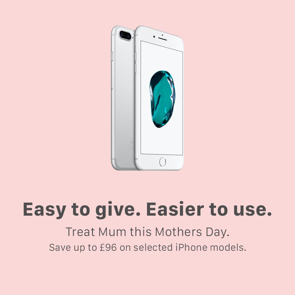 iStoreColch's tweet image. Easy to give. Easier to use. Treat Mum this Mother's Day. Save up to £96 on selected iPhone models and you'll receive our two year guarantee at no extra cost.
#istoreapr #mothersday2019