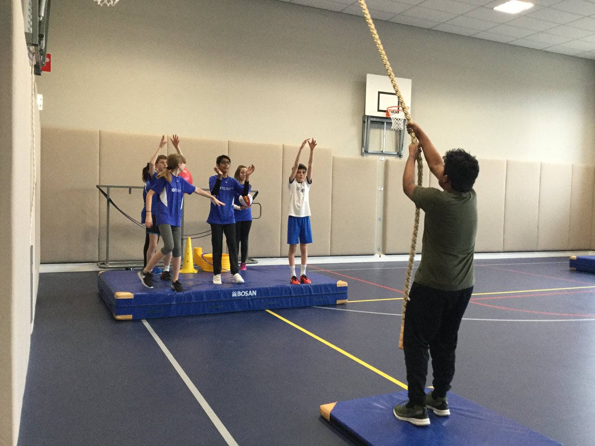 Obstacle run in PE: you could only succeed by working together, helping each other out and communicating by using gestures instead of words #welldone