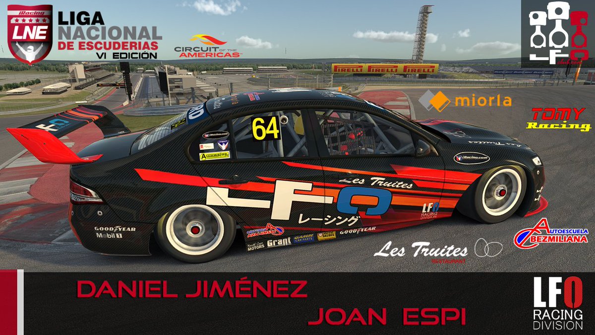 Novena prueba #LNE <a href="/Gtseri3s/">GTSeries</a> 3ª DivA. Los pilotos <a href="/espidi89/">Joan Espi</a> y @dani_simgp están listos para esta noche. Suerte chicos. <a href="/LesTruites/">Les Truites</a>  <a href="/tomy_racing/">TomyRacing.com</a> miorla.com   aebezmiliana.es