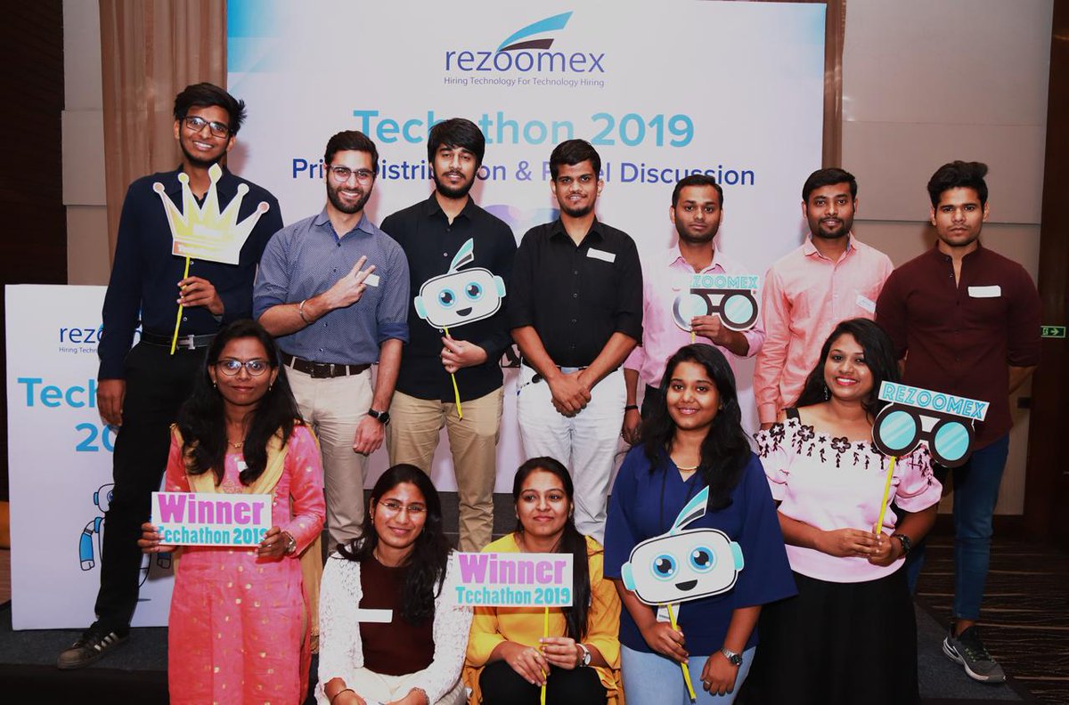 Rezoomex's tweet photo. An insightful evening at #rezoomex techthon 2019! Sharing few glimpses from a wonderful evening #techathon2019 #hiring #automation https://t.co/NaGqqml7OC