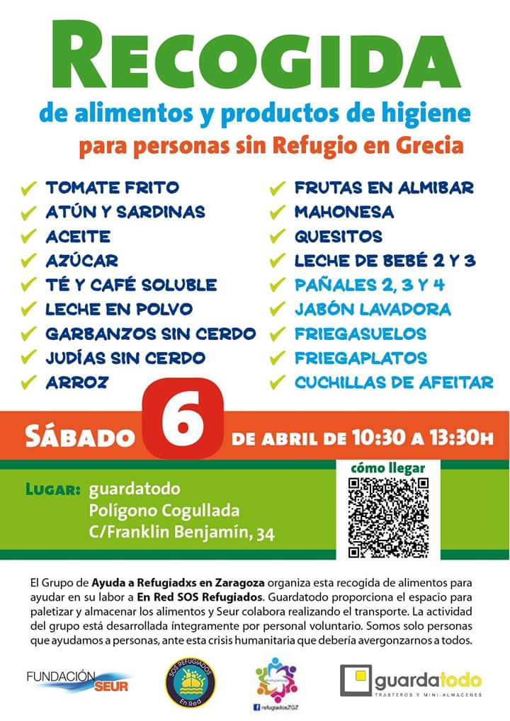 PUNTOS DE RECOGIDA ACTUALIZADOS!

Os animamos a participar en esta recogida urgente y necesaria. Las personas refugiadas no ha desaparecido.