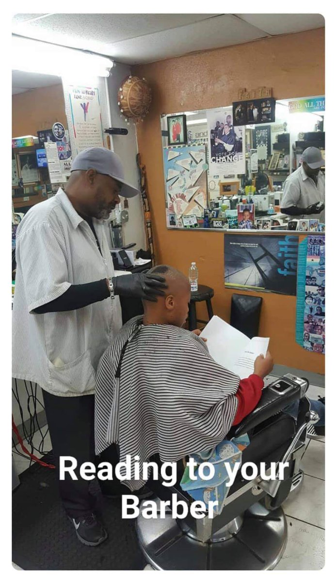 Thank you to our VP’s Uncle Anthony Williams for encouraging literacy.  Check him out in the Tampa area 4002 E. Palifox St.  #barbersandliteracy  #space2launchbookclub #tampabarber #amreading