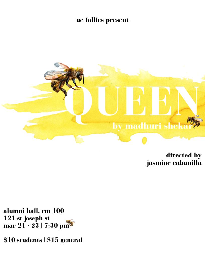 HartHouseTicket's tweet photo. Mar21-23 Thurs-Sat 7:30pm QUEEN Alumni Theatre 121 St. Joseph Street (on South side) Room 100 in Muzzo Family Alumni Hall a 30 second walk East of Queen's Park Circle just North of Wellesley Street West St. Michael's College @UofT  $10-$15 @ucfollies https://t.co/hn9cjVn3bC