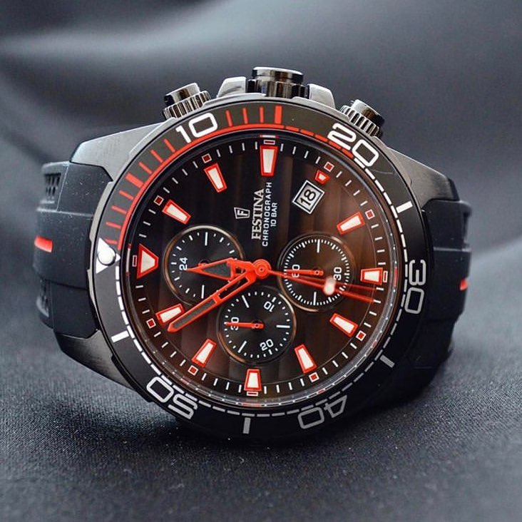 Aggressive style. <a href="/FestinaEs/">Festina</a> The Originals Chronograph Black/Red Rubber Strap Men's Watch F20366/3 *** #watches #watchesformen #watchporn #watchaddict #wristporn ##watchlover #watchfam #wornandwound #horology #watchnerd #watchesoftheday #lovewatches #baselworld2019 #baselworld