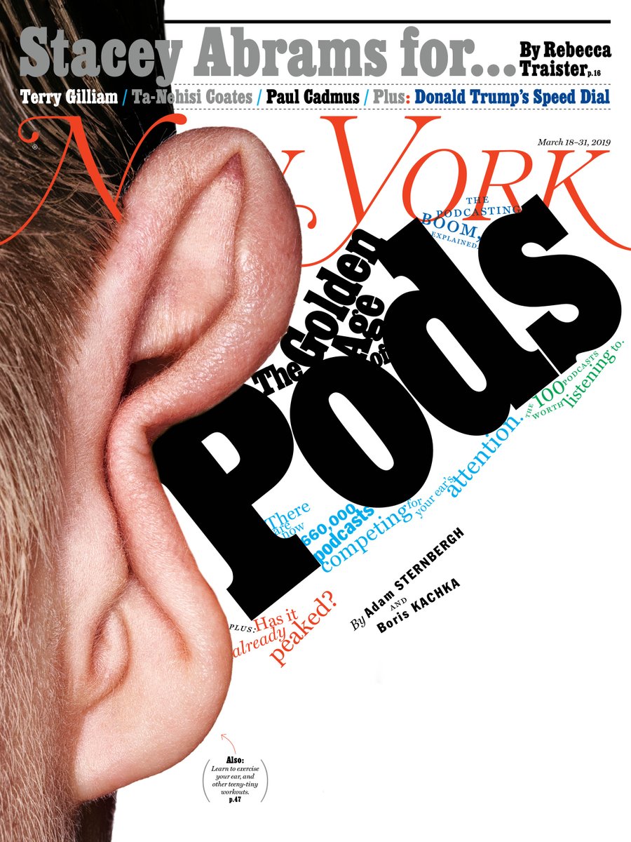 nymagPR's tweet image. On the cover of @nymag: the great podcasting rush has only just begun nymag.com/press/2019/03/…