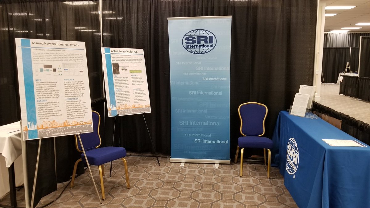 aka_GeekGirl's tweet image. Stop by the SRI booth (16) for a demo of our ICS forensics tech. TODAY at DHS S&amp;amp;T #SciTechShowcase 4-6pm. @dhsscitech @SRI_Intl