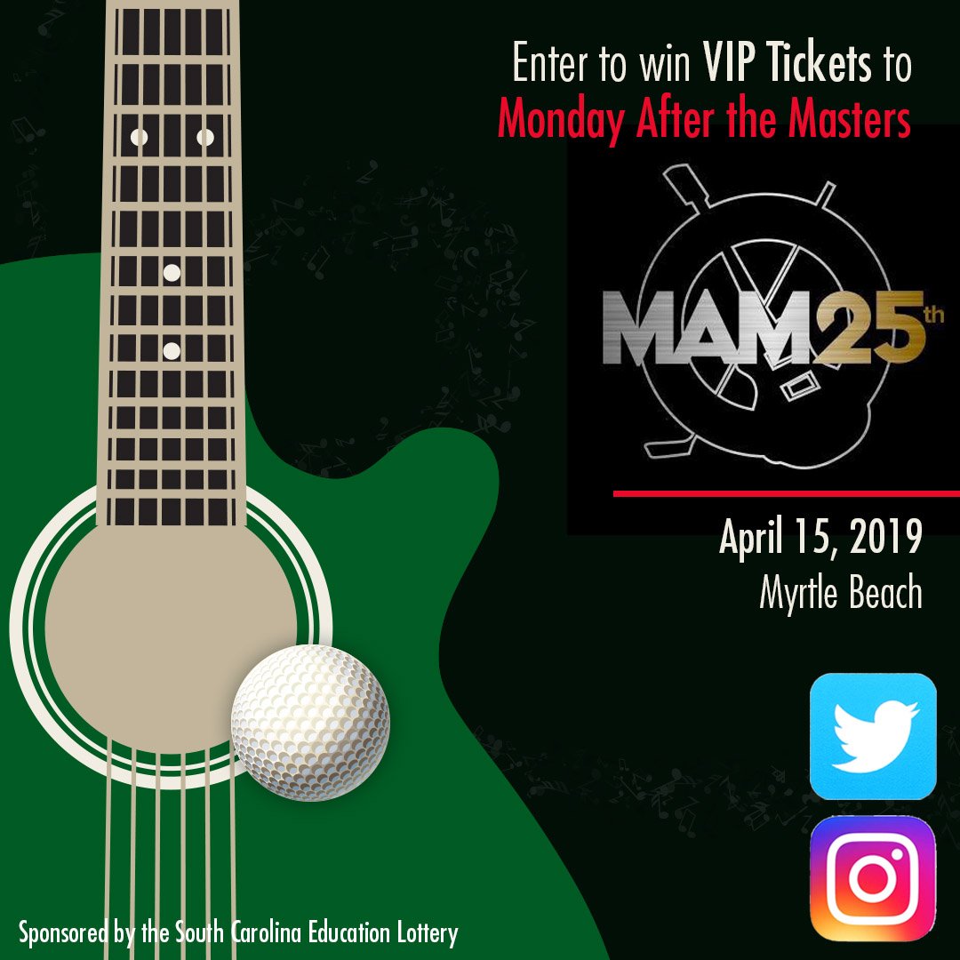 sclottery's tweet photo. Enter to win VIP tickets to Monday After the Masters in Myrtle Beach!  RT and FOLLOW @sclottery to enter! SC residents only. Must be 21 or older. Rules: https://t.co/NMuIILKwoq
#sclottery #contest @MonAfterMasters https://t.co/ECj02TGILR