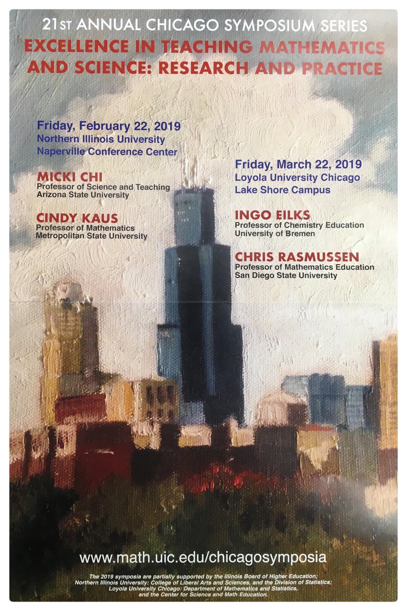 C2ST's tweet photo. Friday: the 21st Annual Chicago Symposium Series on Excellence in Teaching Math and Science: Research and Practice hosted by @thisisUIC.  1st symposium: February 22, at @NIUlive—Naperville Conference Center. @Loyolachicago @asu @Choose_Metro @SDSU https://t.co/BWl0nIDRpf … https://t.co/YpBjaTGLbD