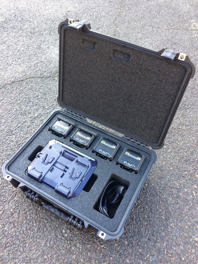 CaseDesignLtd's tweet image. We have the #new @idx #VL2000s charger and #IPL150 batteries on file. They fit lovely into a @peli_products 1500. #custom #flightcase #foam
