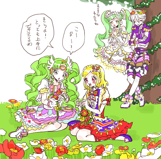 >ふわりとファルルが楽しそうに花畑であそんでるのを微笑ましそうに見るファララとひびき
>ありがとうございます! 