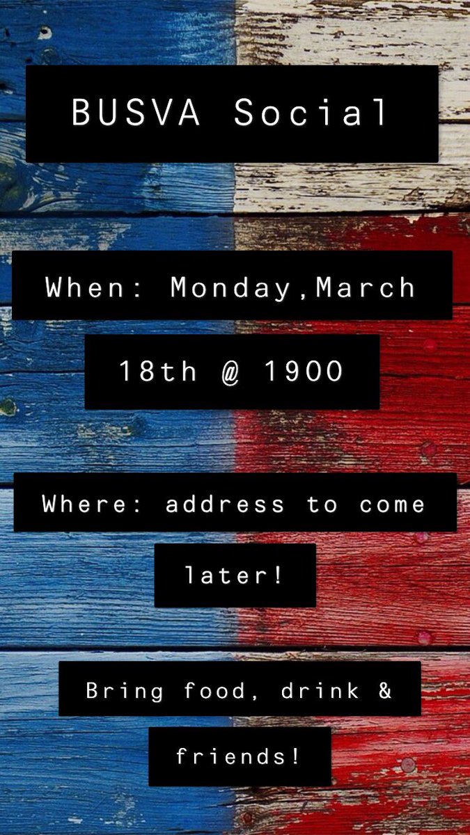 BloomuVets's tweet photo. Social TONIGHT! Message for address! https://t.co/Fv9ka4v1Z4