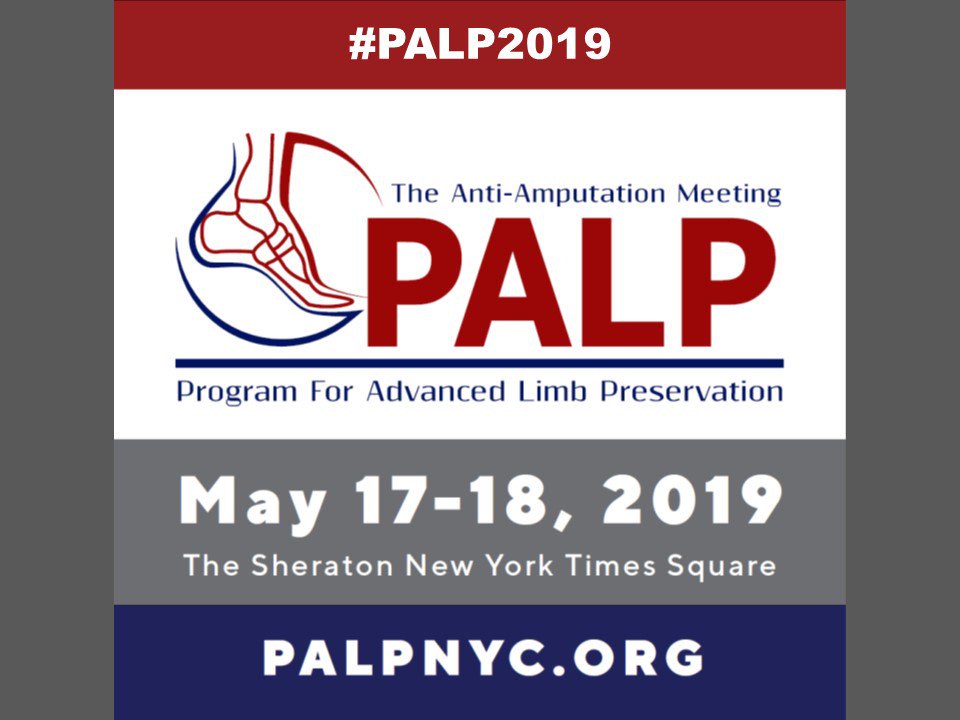 Hear the latest about the Paclitaxel controversy at #PALP2019 – The Anti-Amputation Meting. Discussing controversies in endovascular and surgical revascularization, wound healing, etc. #CLTI #VascularSurgery #CLIfighter #LimbSalvage #DFU #WoundHealing ow.ly/Gf9z30o4TPH