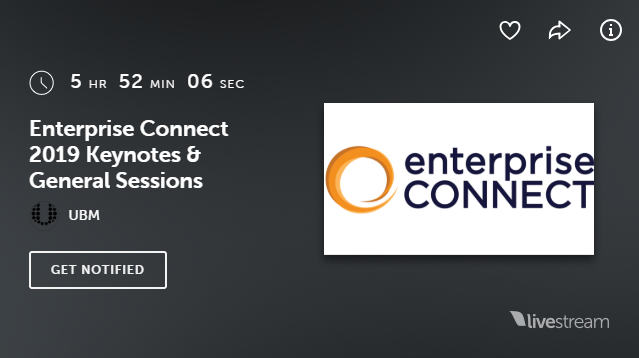 mio's tweet photo. Can't make it to @enterprisecon today?

Live online #EC19 sessions kick off with Communications &amp; Collaboration: What’s the Way Forward? Don't miss @Beth_Schultz @JimBurton @VikVerma8x8 @imSriSrinivasan @GordonLittley &amp; @alanmasarek. 

Follow live here: https://t.co/HmDaXkI5FK https://t.co/K0cRxfPzsN